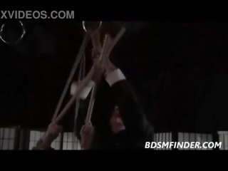 Legat shibari suspended și spanked