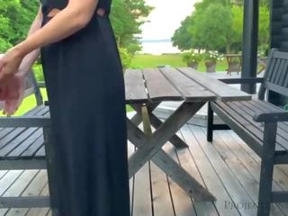 Adult clip with stepdaughter before she leaves to school - morning outdoor quickie&comma; projectsexdiary